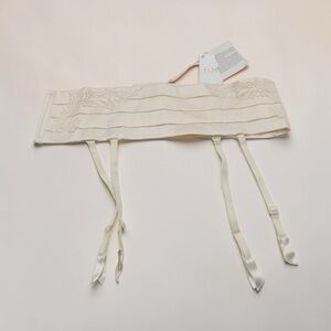 La Perla Garter Belt L Ivory Lace Bridal Lingerie NWT Made in Italy